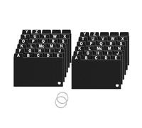 jiyaohui 62 Pièces Intercalaires Noirs pour Fiches 3 X 5, Intercalaires Alphabétiques à Onglets avec Organisateur de Fiches à Anneaux, Installation Facile, Facile à Utiliser