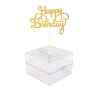 jiyaohui Ensemble Boîte Money Box Cake, Boîte à Argent Automatique Cake ATM comme Illustré avec Le Cake Topper Anniversaire Doré Scintillant