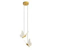 jiyaohui Lampes Suspendues LED en Forme de Papillon pour Chambre Nordique, Éclairage de Lustre Doré, Éclairage en Forme de Papillon pour Salon, Chambre à Coucher, Lampe de Chevet à Double Tête.