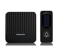 jiyaohui Sonnette Solaire Sans Fil IP65 éTanche 300M Kit de Carillon de Sonnettes Solaires Chargeant les Sonnettes ExtéRieures-Prise UE