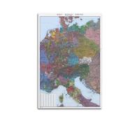 JIYAYCU Impression sur toile représentant la carte de l'histoire de l'Allemagne 30 x 45 cm