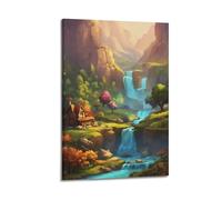 JIYAYCU Poster cascade Chanson des chutes d'Azur Peinture décorative sur toile 40 x 60 cm