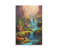 JIYAYCU Poster cascade Chanson des chutes d'Azur Peinture décorative sur toile 40 x 60 cm