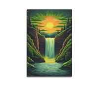 JIYAYCU Poster cascade dans le royaume des rêves sur toile décorative 30 x 45 cm