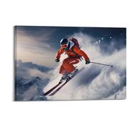 JIYAYCU Poster Sports extrêmes Storm Ski Challenge Peinture décorative sur toile 30 x 45 cm