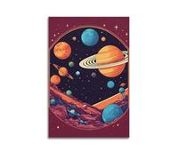 JIYAYCU Poster sur toile représentant une île cosmique mystère 50 x 75 cm