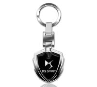 JIYIFAN Porte-clés de Voiture pour DS 3 Crossback DS7 DS4 DS3 DS Spirit, Porte-clés avec Le Logo pour Voiture Individuel comme Cadeau pour Les Fans de Voitures,Silver