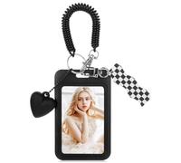 JIYIN Kpop Porte-carte photo, porte-badge, porte-cartes, porte-badge, porte-carte d'identité, porte-badge avec bobine de poignet en spirale pour album idole, cartes de bus, carte d'étudiant