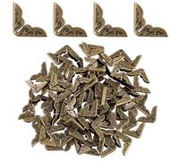 JIYIN Lot de 100 protège-coins de livre, 14 mm, en métal, style vintage, pour livres, scrapbooking, albums (bronze)