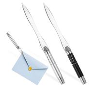 JIYIN Lot de 2 ouvre-lettres en métal en acier inoxydable avec prise en main ergonomique, outil polyvalent pour le bureau et la maison
