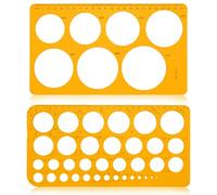 JIYIN Lot de 2 pochoirs circulaires pour dessin, gabarit de perforation, gabarit de quilling, gabarits de mesure numériques, règles de dessin, modèles de cercle, règle pour aide au dessin