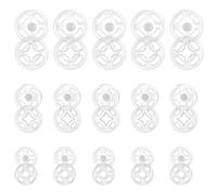 JIYIN Lot de 36 paires de boutons-pression à coudre - En plastique transparent - Grands boutons pression pour vêtements DIY - 7,5 mm, 10 mm, 12,5 mm