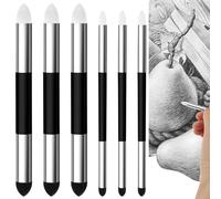 JIYIN Lot de 6 éponges de mélange d'artiste à double tête - Pinceaux en éponge professionnels pour croquis, travaux manuels, dessin, estompeur, outil pour l'école, les étudiants, les débutants