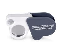 JIYIN Loupe de bijoutier 30X 50X Loupe de poche pliable Boucle de bijoux Grossissement pour pièces de monnaie, diamants, pierres précieuses, bijoux, timbres, travail rapproché