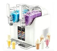 JIYINGHUI Machine à Granita Et Sorbetière 2 en 1, Grande Capacité De 4L, 7 Programmes Prédéfinis pour Margaritas Frappés Milkshakes Plus Encore, Autonettoyage, pour Domestique Et Professionnel White