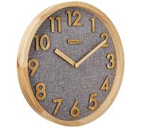 JIYUERLTD Horloge Murale 12 Pouces Cuisine Pendule Murale Silence sans Tiques Horloge Murale à Quartz Bois pour Accueil Bureau Salle de ole Gris