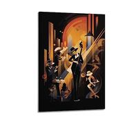 JIYUN Poster d'art vintage The Art of Jazz Performance - Peinture décorative sur toile - Affiche murale et image d'art moderne pour chambre à coucher - 50 x 75 cm