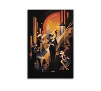 JIYUN Poster d'art vintage The Art of Jazz Performance - Peinture décorative sur toile - Affiche murale et image d'art moderne pour chambre à coucher - 50 x 75 cm