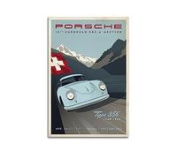 JIYUN Poster de voiture de course vintage Porsche 356 - Peinture murale décorative sur toile - Impression d'art moderne pour chambre à coucher - 30 x 45 cm