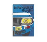 JIYUN Poster de voiture de sport anime Renault 12 Gordini Racing Car Poster décoratif sur toile Poster et image d'art Impression moderne Famille Décoration de chambre 60 x 90 cm