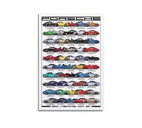 JIYUN Poster rétro Supercar Porsche 911 50 Years Of Change - Impression sur toile murale moderne pour chambre à coucher - 30 x 45 cm
