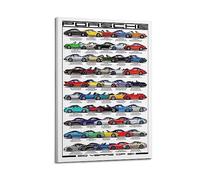 JIYUN Poster rétro Supercar Porsche 911 50 Years Of Change - Impression sur toile murale moderne pour chambre à coucher - 30 x 45 cm