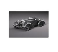 JIYUN Poster rétro voiture de sport Mercedes 710 Ssk Trossi Roadster - Peinture décorative sur toile - Poster mural moderne pour chambre à coucher - 40 x 60 cm