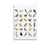 JIYUN Poster vintage animal pour enfants et oiseaux - Impression sur toile - Décoration murale moderne pour chambre à coucher - 30 x 45 cm
