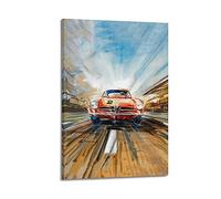 JIYUN Poster vintage de voiture de course Alfa Romeo Giulietta - Poster décoratif sur toile - Impression d'art moderne pour chambre à coucher - 60 x 90 cm