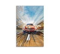 JIYUN Poster vintage de voiture de course Alfa Romeo Giulietta - Poster décoratif sur toile - Impression d'art moderne pour chambre à coucher - 40 x 60 cm