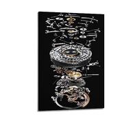 JIYUN Poster vintage - Montre - Art mécanique - Peinture décorative sur toile - Décoration moderne pour chambre à coucher - 60 x 90 cm