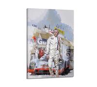 JIYUN Poster vintage Porsche 917 et les coureurs légendaires - Peinture décorative sur toile et image d'art moderne pour chambre à coucher - 40 x 60 cm