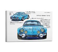 JIYUN Poster vintage Renault Alpine A110 - Voiture de sport - Poster décoratif sur toile - Impression d'art moderne pour chambre à coucher - 30 x 45 cm