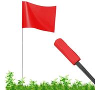 JIZHGRAD Lot de 100 drapeaux de marquage rouges, 40,6 x 10,2 x 12,7 cm, utilisation pour cour et pelouse, limite et dressage de chien, arpentage et paysage, arroseur et arpenteur, jardin et