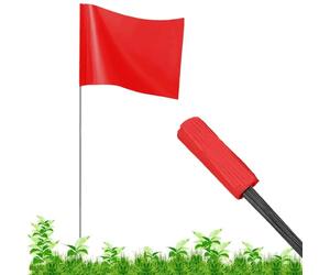 JIZHGRAD Lot de 100 drapeaux de marquage rouges, 40,6 x 10,2 x 12,7 cm, utilisation pour cour et pelouse, limite et dressage de chien, arpentage et paysage, arroseur et arpenteur, jardin et