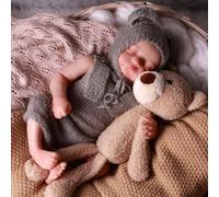 JIZHI 20 Pouces 50cm Bébé Reborn Garçon - Fait à la Main Réaliste Poupee Vinyle Intégral - Bebe Nouveau avec Accessoires Cadeau De Noël