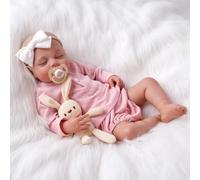 JIZHI Poupée Reborn 20 Pouces Fille Corps Doux Rose