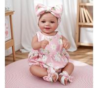 JIZHI Poupée Reborn Fille - 17 Pouces Réaliste Bébé Corps en Tissu Doux - Lifelike Nouveau-né Enfant Cadeau d'anniversaire Qui Ressemblent à la Vie Réelle