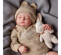 JIZHI Reborn Babies 20 Pouces Reborn Dolls Garçons Corps en Tissu Poupée Bébé Réaliste Qui Ressemble à Un Vrai Nouveau-né Endormi Yeux fermés