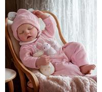 JIZHI Reborn Poupée 17 Pouces Réaliste Bébé Nouveau-né Poupées Fille Vinylee Souple Lavable comme Un Vrai Bébés Jouets Cadeau Enfants,Lapin Rose