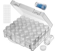 JIZIYRUO 30 Grilles Boîte de Rangement, Boîte de Rangement de Broderie Diamant, Accessoires D'outils de Point de Croix Diamant Bricolage 5D pour Perles, Strass, Fournitures de Décoration (1 Pièces)