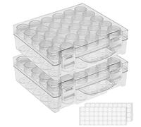 JIZIYRUO 30 Grilles Boîte de Rangement, Boîte de Rangement de Broderie Diamant, Accessoires D'outils de Point de Croix Diamant Bricolage 5D pour Perles, Strass, Fournitures de Décoration (2 Pièces)