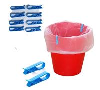 Jizlan Lot de 10 pinces de fixation antidérapantes en plastique pour poubelle de cuisine - Bleu