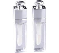 Jizlan Lot de 2 tubes vides de gloss à lèvres transparents de 3 ml avec baguette, conteneurs rechargeables pour baume à lèvres à faire soi-même