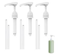 Jizxol Lot de 3 pompes doseuses pour Nutrition Vital Drink Zerop, pompe doseuse de 1 l de sirop, tête de pompe à shampooing réutilisable, avec 3 tuyaux longs et 3 tuyaux courts pour bouteilles de 500