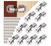 JIZZU 10 Pieces Charniere Porte Placard 90 Degrés avec Vis, Mécanisme de Fermeture Automatique avec Amortisseur Intégré, Charniere Invisible en Inox pour Armoires de Porte Cuisine