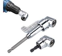 JIZZU 2PCS 105° 1/4 Pouce Adaptateur pour Perceuse à Angle Droit avec Tournevis à Tige Hexagonal Perceuse de Extension, Support de Bit, Tournevis à Angle Droit Attaché au Support de Bit Magnétique