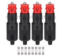 JIZZU 4 PCS Prise Allume Cigare Male, Prise Allume Cigare 12V/24V, Adaptateur Allume-Cigare pour Voiture, Moto, Bateau, Camion