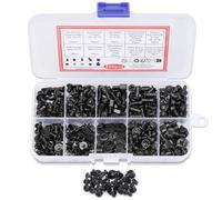 JIZZU 450 Pièces Kit de Vis pour Ordinateur Portable, M2, M2.5, M3 10 Micro Vis de Réparation avec Boîte de Rangement pour PC, Carte Mère, Montre, Disque Dur, CD-ROM (Noir)