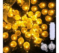 JIZZU 80 Pièces LED Balloon Lumière, Mini Rond Lampes Led Mini Boule Lumineuse pour Décoration Anniversaire Mariage Noël Halloween (Blanc Chaud)